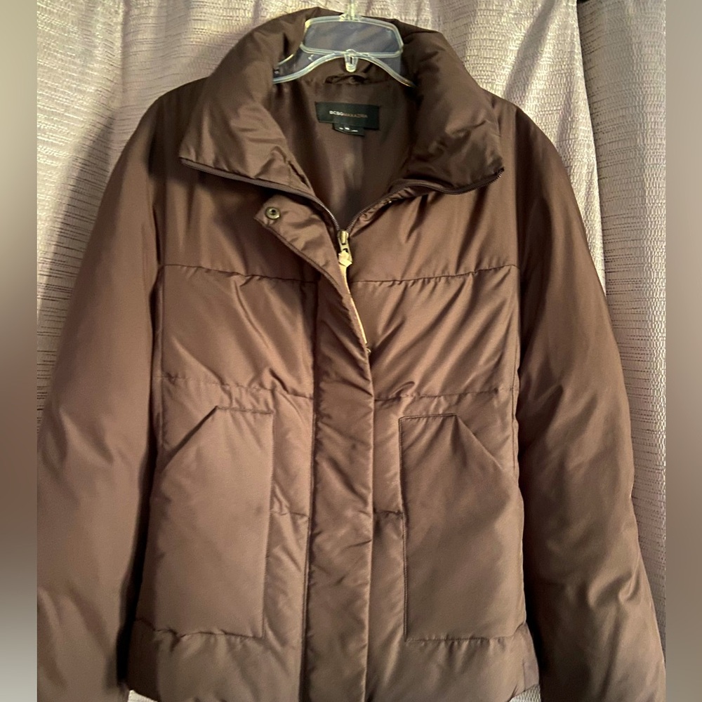 BCBG MAX AZRIA Chocolate Brown Puffer Jacket size XS